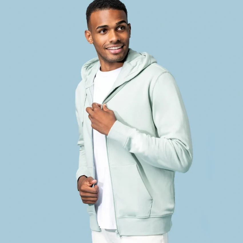 Sweat à capuche zippé écoresponsable pour homme